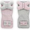 Reversible liner/ mat baby stroller 4in1 Pink/Grey ZigZag