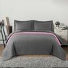 bedspread Double-sided/quilted Inez Dark Grey-Pink