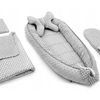 Baby cocoon for pram, mattress, pillow, blanket 5in1 Grey/White Dots