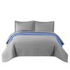 BEDSPREAD- QUILTED/DOUBLE-SIDED Inez Light Grey-Blue